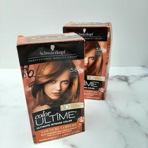 NIB SET OF 2 Schwarzkopf Professional Permanent Hair chocolate copper red 5.84